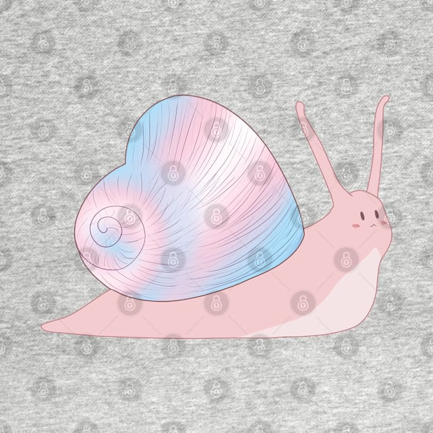 Trans Pride Love Heart Snail by celestialuka